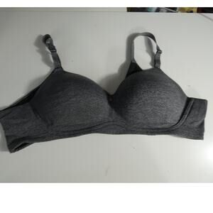 Torrid Curve 46B Gray Black Bra Wire Free Push Up Plunge Adjustable Straps